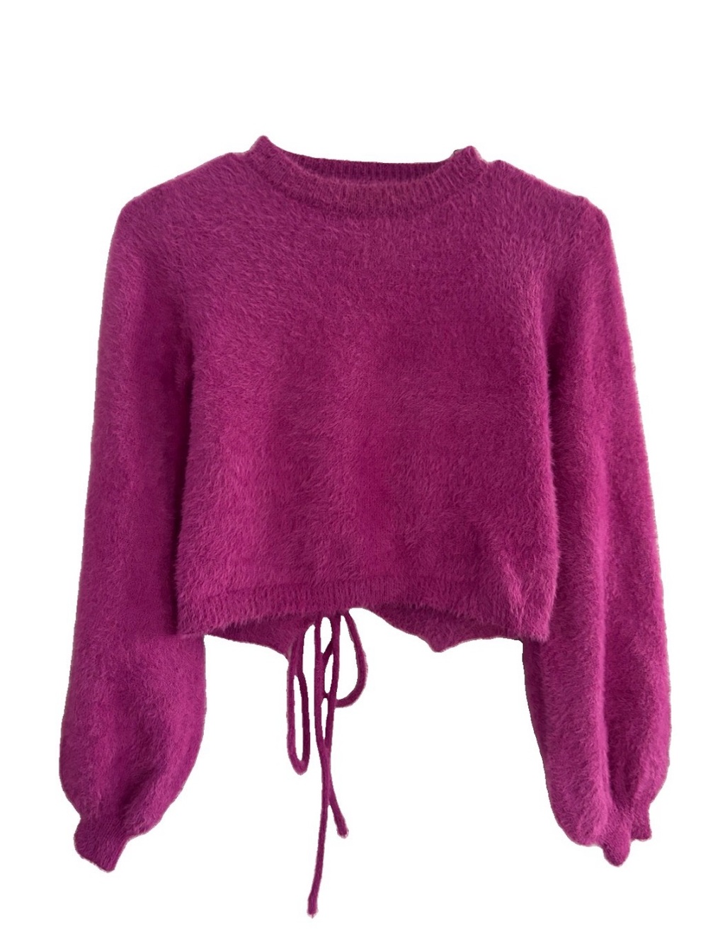 Altar'd State Sweater Tie Back Open Back Cropped Sweater Purple Size XS